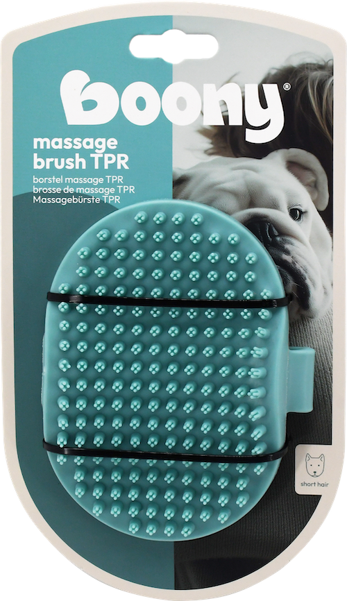 BROSSE DE MASSAGE POUR CHIEN TPR AVEC POIGNÉE