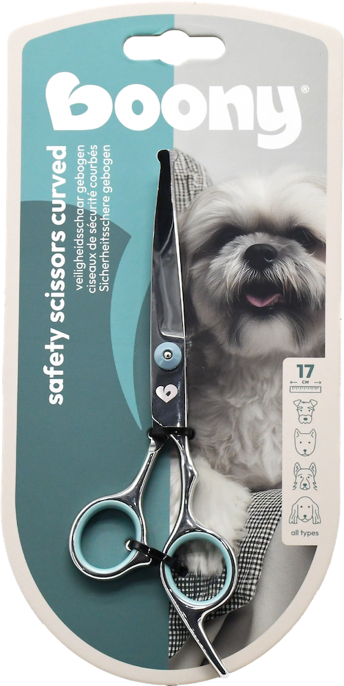 CISEAUX DE SÉCURITÉ COURBÉS POUR CHIEN 17 CM