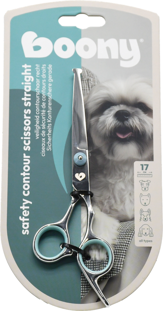 CISEAUX DE SÉCURITÉ/CONTOUR POUR CHIEN DROIT 17 CM