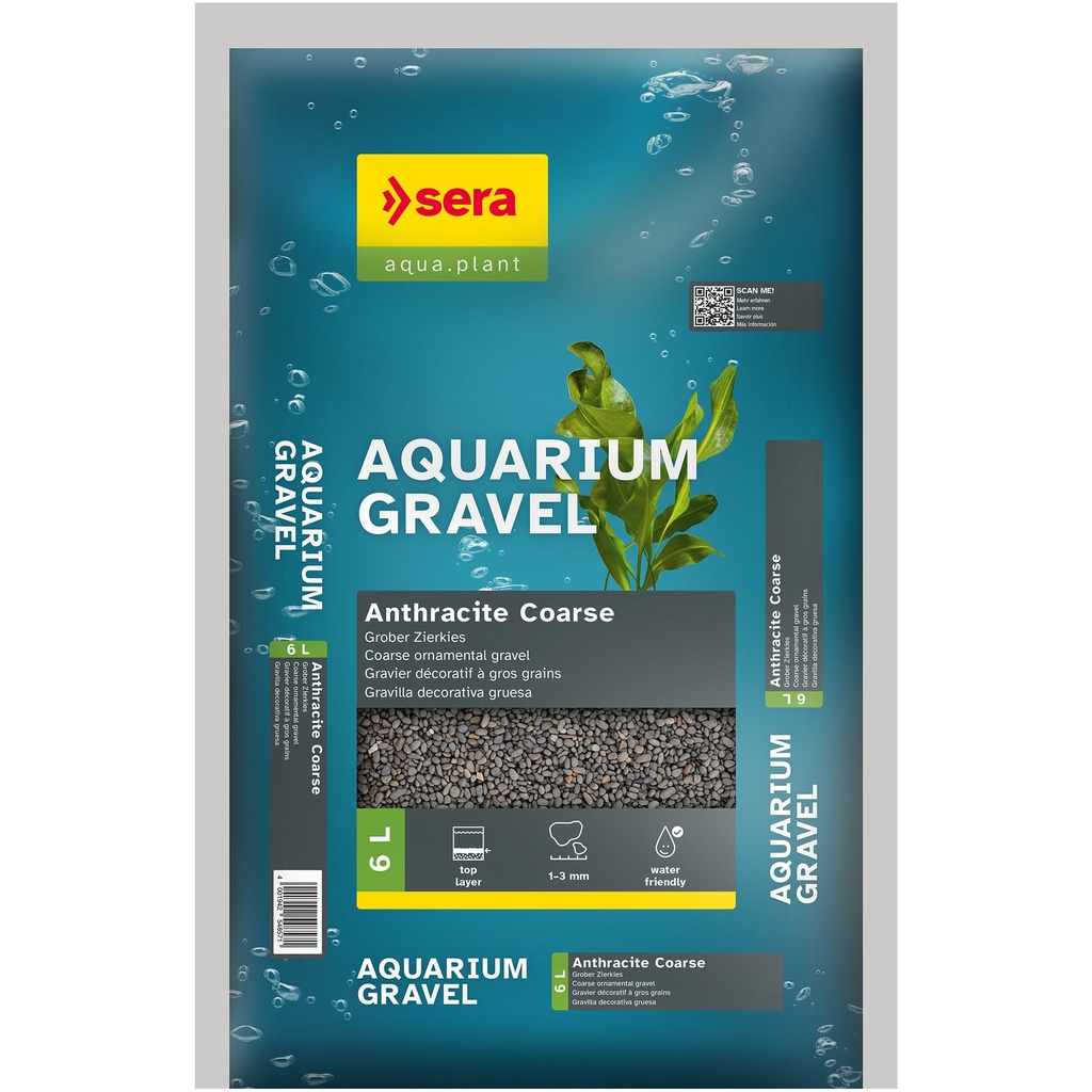 [SERA_32268_48222] sera Aquarium Gravel Anthracite Coarse 6 L 