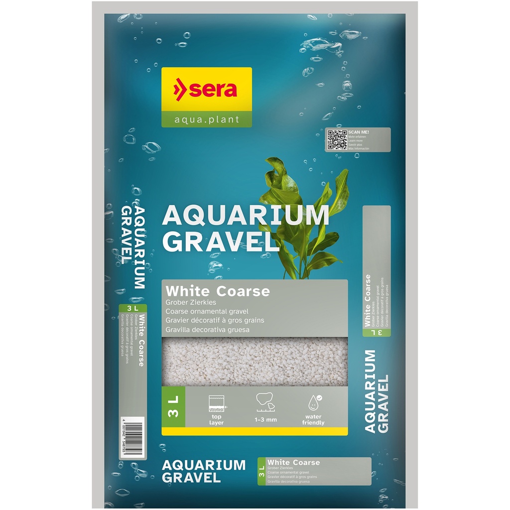 sera Aquarium Gravel White Coarse 3 L 