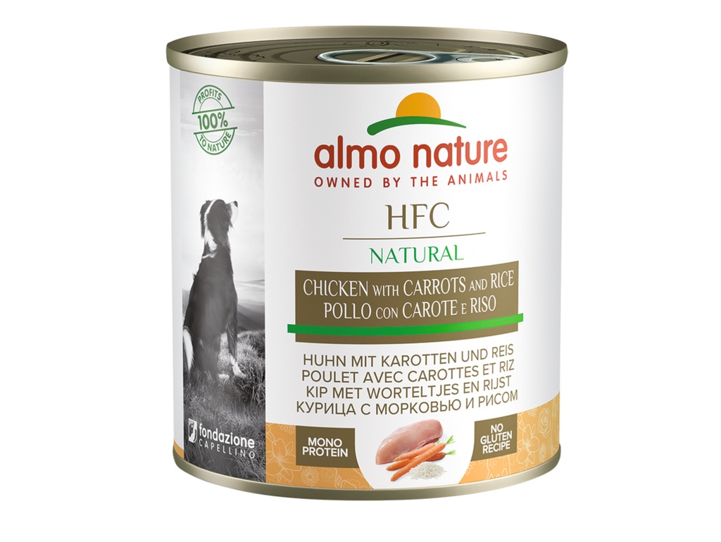 HFC Dogs 280g Natural - poulet, carottes & riz